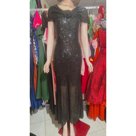 ĐẦM KIM SA DẠ HỘI DÁNG DÀI ôm TAY CHOÀNG VAI che bắp tay siêu đẹp DỰ TIỆC SIÊU XINH, Hang có sẵn giao ngay Màu đen