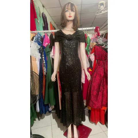 ĐẦM KIM SA DẠ HỘI DÁNG DÀI ôm TAY CHOÀNG VAI che bắp tay siêu đẹp DỰ TIỆC SIÊU XINH, Hang có sẵn giao ngay Màu đen