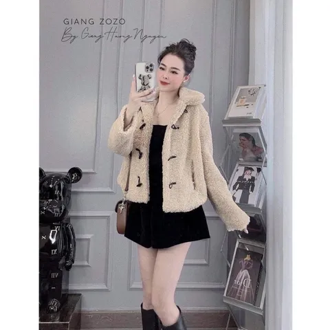 ÁO LÔNG KHUY SỪNG SẴN HÀNG giao ngay Giá 290k Hang Quảng Châu Màu trang kem