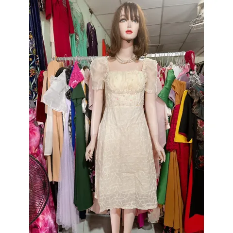 Đầm ren nổi đính kết thủ công tỉ mỉ , có sẵn mút ngực  Hàng có sẵn giao ngay  Giá 399k Size SM Đúp lót 2 lớp Màu kem