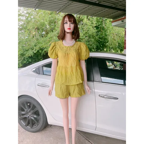 Set Đồ Bộ nữ Áo BABYDOLL + QUẦN ĐÙI  Chất Tơ Nhăn Mềm Mát Hàng chính chủ NH clothing Hàng coa sẵn giao ngay S Giá 290k