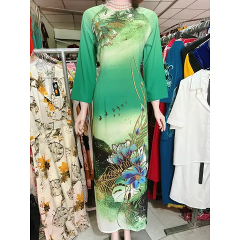Áo Dài lụa Nhật truyền thống in họa tiết 3D Hang có sẵn giao ngay Giá 290k/ áo dài, quần 100k/ quần Cả set 390k