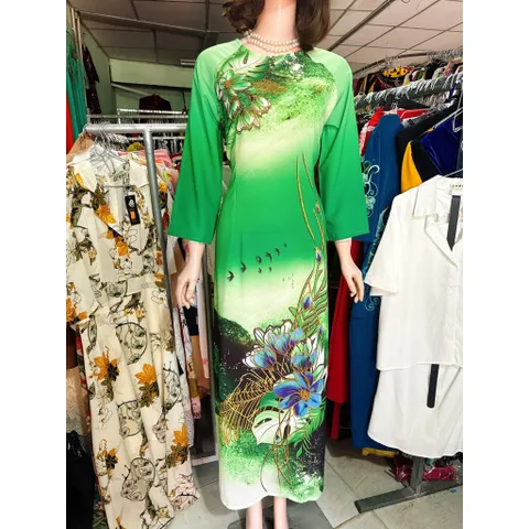 Áo Dài lụa Nhật truyền thống in họa tiết 3D Hang có sẵn giao ngay Giá 290k/ áo dài, quần 100k/ quần Cả set 390k