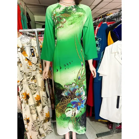 Áo Dài lụa Nhật truyền thống in họa tiết 3D Hang có sẵn giao ngay Giá 290k/ áo dài, quần 100k/ quần Cả set 390k