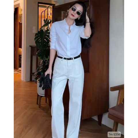 Áo sơ mi trắng basic  Hàng có sẵn giao ngay Đủ size tới 80kg Giá 190k/ cái