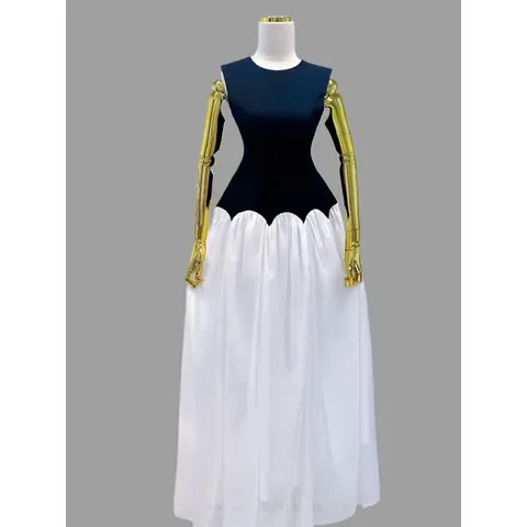 Đầm maxi công chúa xoè dài phối voan tùng rộng cổ tròn sát nách eo gợn sóng đi biển dự tiệc dạo phố Hàng có sẵn giao