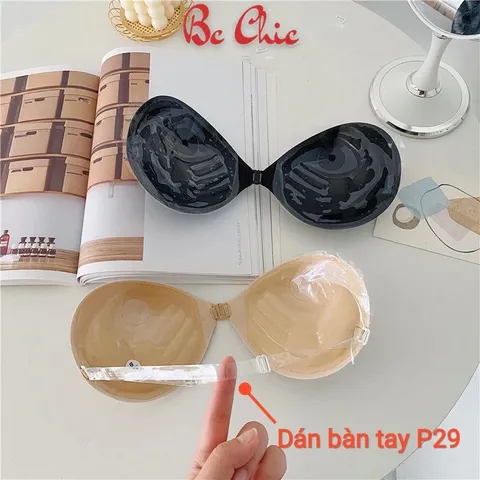 ÁO BRA DÁN NÂNG NGỰC SILICON CÀI TRƯỚC KHÔNG GỌNG HÌNH BÀN TAY Hàng có sẵn giao ngay Màu nude Giá 120k Size A