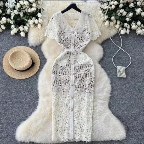 Đầm ren tặng kèm đai trắng váy nữ dáng dài váy công sở váy nữ cao cấp hàng loại 1 chất đẹp  Hàng siêu đẹp Hàng có sẵn
