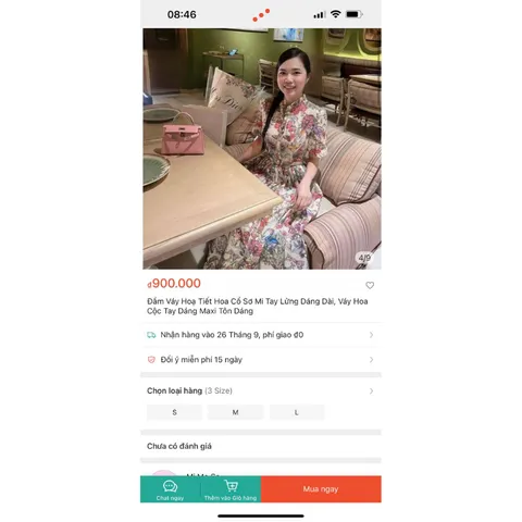 {Hình thật chụp sàn] Đầm maxi hoa họa tiết sang trọng dây thắt eo siêu xinh Hàng có sẵn giao ngay  Giá 299k