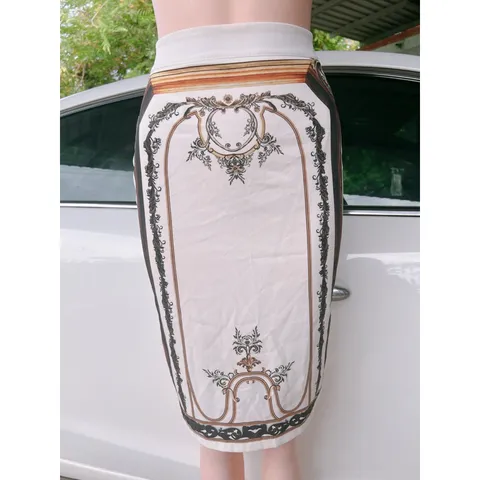 Chân Váy Bút Chì Lưng Cao In Họa Tiết Retro Thời Trang Cho Nữ Giá 150k Hàng có sẵn giao ngay Màu trắng