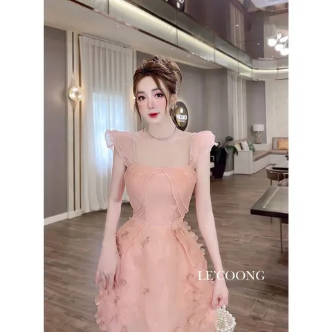 Đầm hồng đính kết siêu đẹp Giá 380k Hàng có sẵn giao ngay