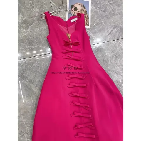 Đầm đính nơ dự tiệc dáng dài nổi bật màu hồng cánh sen siêu đẹp Giá 490k, người ta đang bán gần 9xx Hàng có sẵn giao