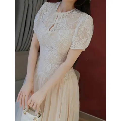 Đầm ren thiết kế dáng xoè dành cho nữ đi tiệc, đi làm Hàng có sẵn giao ngay Đủ size tới XL dưới 70kg mặc đẹp Giá 420k