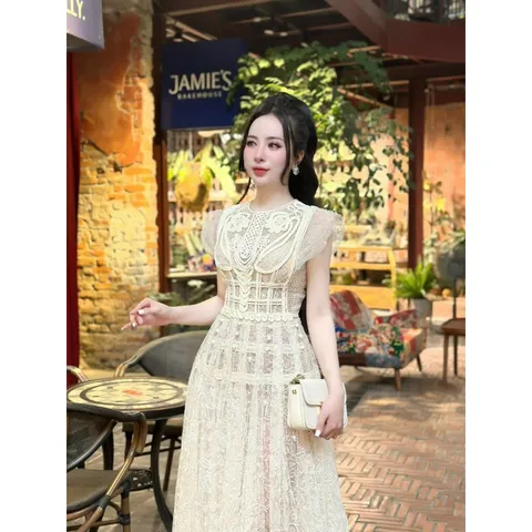 Đầm thiết kế ren ngực vặn thừng  sang chảnh phù hợp đi làm đi chơi Giá 450k Hàng có sẵn giao ngay Đủ size tới 3XL