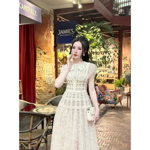 Đầm thiết kế ren ngực vặn thừng  sang chảnh phù hợp đi làm đi chơi Giá 450k Hàng có sẵn giao ngay Đủ size tới 3XL