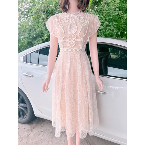 Đầm thiết kế ren ngực vặn thừng  sang chảnh phù hợp đi làm đi chơi Giá 450k Hàng có sẵn giao ngay Đủ size tới 3XL