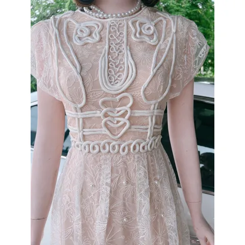 Đầm thiết kế ren ngực vặn thừng  sang chảnh phù hợp đi làm đi chơi Giá 450k Hàng có sẵn giao ngay Đủ size tới 3XL