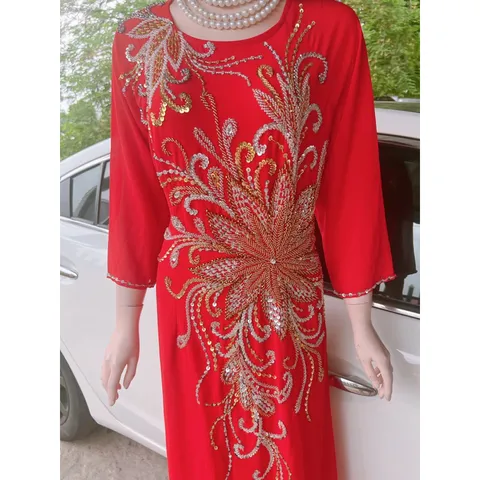 Áo daì 4 tà đính kết siêu đẹp Giá 490k ( quần 100k/ cái) Size 5XL Hàng có sẵn giao ngay
