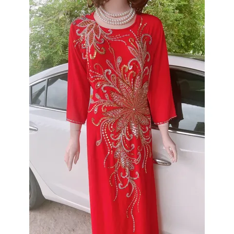 Áo daì 4 tà đính kết siêu đẹp Giá 490k ( quần 100k/ cái) Size 5XL Hàng có sẵn giao ngay