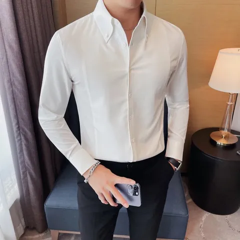 Áo sơ mi trắng hàn quốc cao cấp vải lụa trẻ trung Hàng có sẵn giao ngay Đủ siZe tới 80kg Giá 220k/ áo Nam nữ đều mặc
