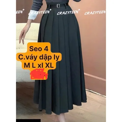 Chân vay dập ly dáng dài màu đen