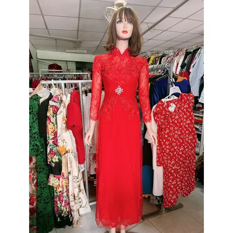 Áo dài cưới cô dâu ren