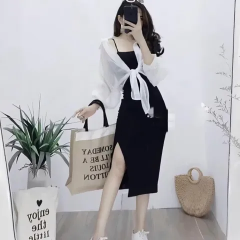 Set áo + đầm Hàng có sẵn giao ngay Giá 290k/ cả set Dưới 65kg mặc đẹp