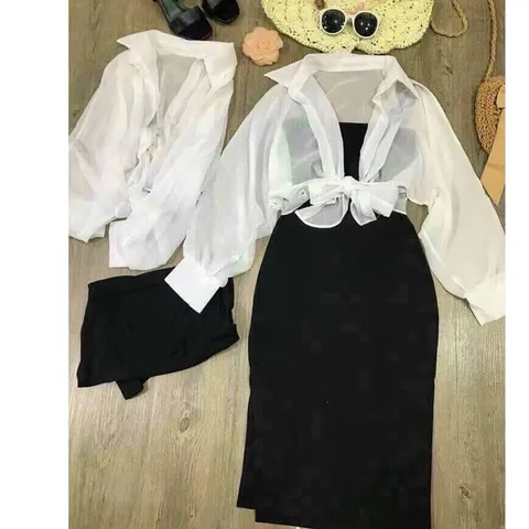 Set áo + đầm Hàng có sẵn giao ngay Giá 290k/ cả set Dưới 65kg mặc đẹp