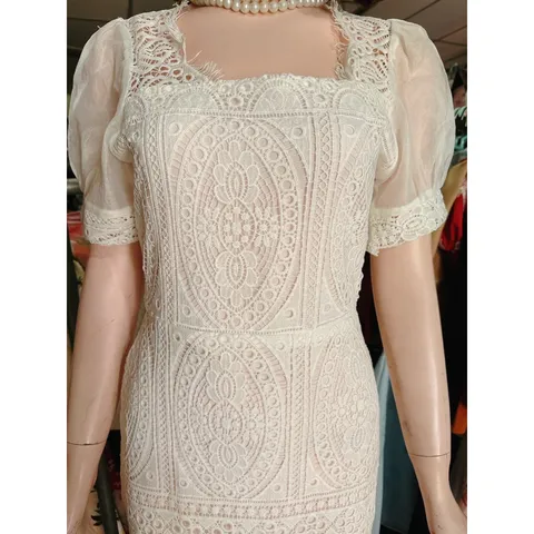 Đầm  ren cổ vuông thiết kế  chất liệu Ren cao cấp lót lụa mềm đẹp  Gia 290k Hàng có sẵn giao ngay S