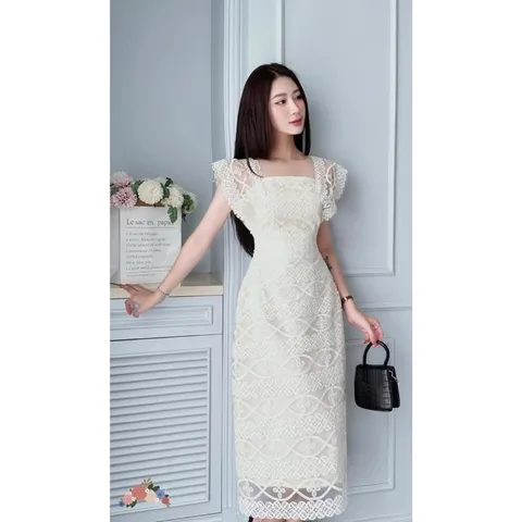 Đầm ren siêu đẹp Size SM Hàng có sẵn giao ngay Đúp lót 2 lớp Màu kem và màu ren Giá 320k