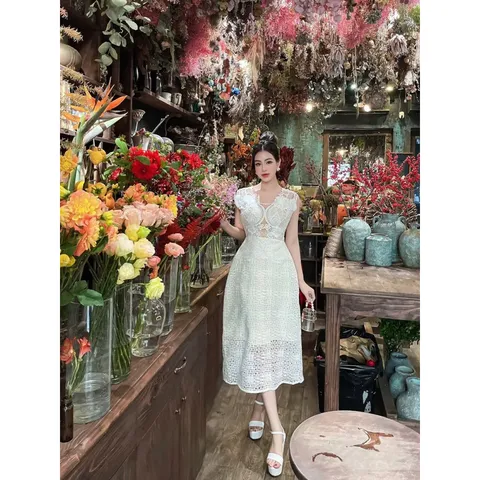Đầm ren cao cấp Đúp lót 2 lớp Hàng có sẵn giao ngay S Hàng siêu đẹp Giá 420k