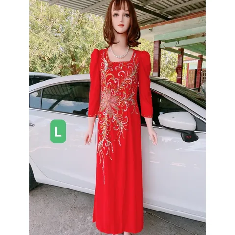 Áo dài 4 tà đính kết siêu đẹp Hàng kết tay thủ công tỉ mỉ Giá 490k ( quần giá 120k/ cái) Hàng có sẵn giao ngay L