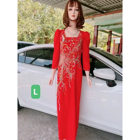 Áo dài 4 tà đính kết siêu đẹp Hàng kết tay thủ công tỉ mỉ Giá 490k ( quần giá 120k/ cái) Hàng có sẵn giao ngay L