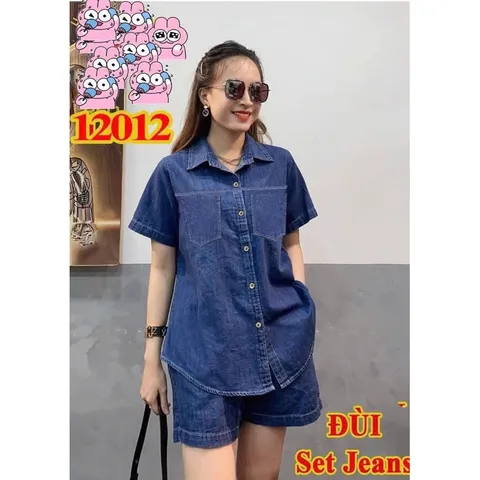 Set jean cao cấp Eo bo chun co giãn dễ mặc Hàng có sẵn giao ngay Giá 290k/ cả set Dưới 70kg mặc đẹp