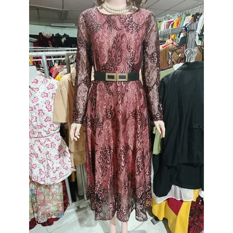 Đầm hoạ tiết dáng dài cao cấp Size SM Hàng có sẵn giao ngay Giá 390k (kèm đai như hình) Đúp lót 2 lớp
