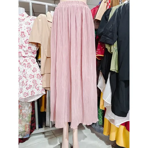 Chân váy dập ly nhí cạp lưng thun dễ mặc Eo có giãn dễ mặc Hàng có sẵn giao ngay Dưới 80kg mặc đẹp Giá 250k