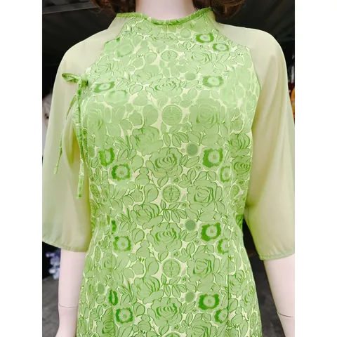 Áo Dài Cách Tân Vải Gấm 2Da  +Quần Vải cao cấp Hàng có sẵn giao ngay  Đủ size SML Giá 399k/ cả set ( áo dài kèm quần)