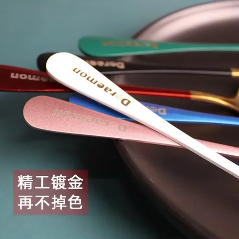 Muỗng Tròn Bằng Thép Không Gỉ Hình Mèo Hoạt Hình Dễ Thương Giá 20k/ cái Hàng có sẵn giao ngay  Màu 3 Hồng  + đen