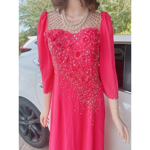 Đầm dạ hội áo dài đã có quần bên trong   đính kết thủ công Hàng đính kết tỉ mỉ sang trọng Giá 499k Hang có sẵn giao ngay