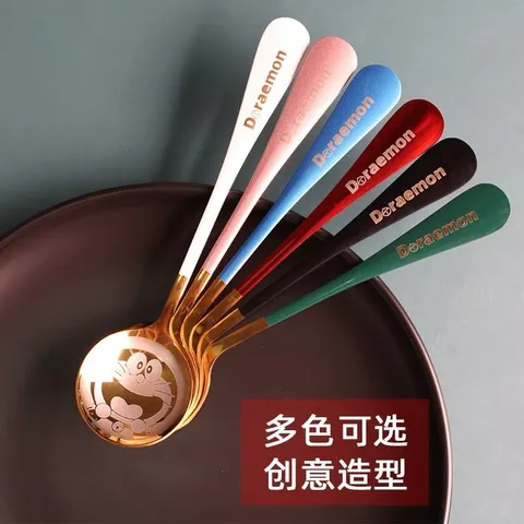 Muỗng Tròn Bằng Thép Không Gỉ Hình Mèo Hoạt Hình Dễ Thương Giá 20k/ cái Hàng có sẵn giao ngay  Màu 3 Hồng  + đen