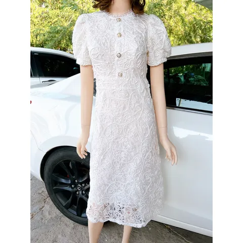 Đầm ren như hình Có 3 màu: trắng , đen và nude kem Giá 380k Hàng có sẵn giao ngay Hàng đường may đẹp, kỹ, đúng mô tả.