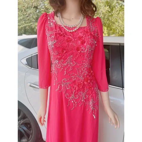 Đầm dạ hội áo dài đã có quần bên trong   đính kết thủ công Hàng đính kết tỉ mỉ sang trọng Giá 650k Hang có sẵn giao ngay