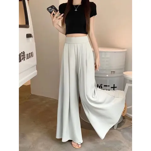 quần suông dài ống rộng qc siêu hot ạ Chất cát len tuyết dày dặn lắm nhé