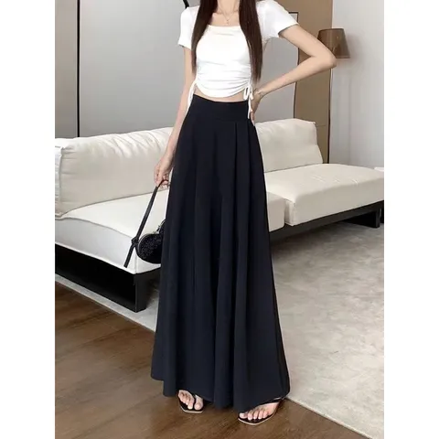 quần suông dài ống rộng qc siêu hot ạ Chất cát len tuyết dày dặn lắm nhé