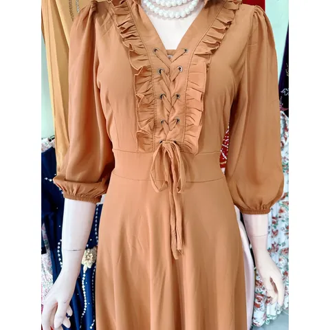 Đầm đúp lót 2 lớp Hàng cao cấp  Chất liệu chifffon cao cấp xịn Hàng có sẵn giao ngay  Giá 290k Dưới 70kg mặc đẹp Màu cam