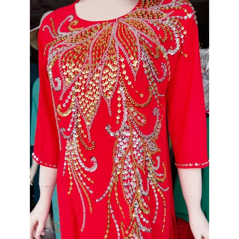 Áo dài đính kết  Size 4XL Hàng có sẵn giao ngay