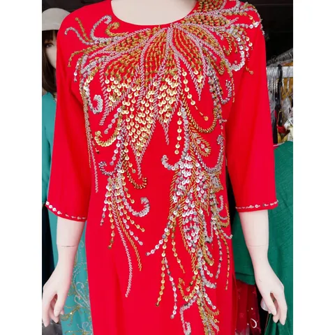 Áo dài đính kết  Size 4XL Hàng có sẵn giao ngay