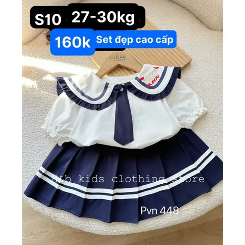 Set áo + chân váy như hình Hàng có sẵn giao ngay Giá 160k Từ 27-30kg
