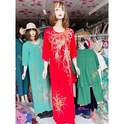 Áo dài đính kết  Size 4XL Hàng có sẵn giao ngay