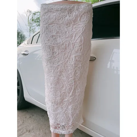 Chân váy ren eo đính ngọc Giá 150k Hàng có sẵn giao ngay Đủ size Màu trắng